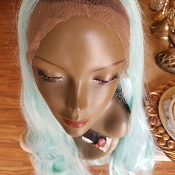 Mint Green Blue Lace Front Wig